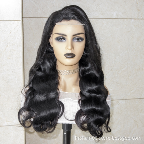 human hair wigs cuticle aligned European human hair natural color body wave 4x4 lace front wig